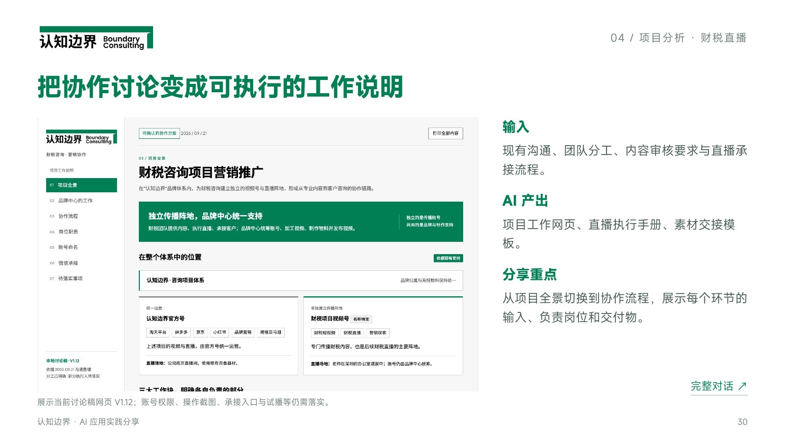 把协作讨论变成可执行的工作说明
